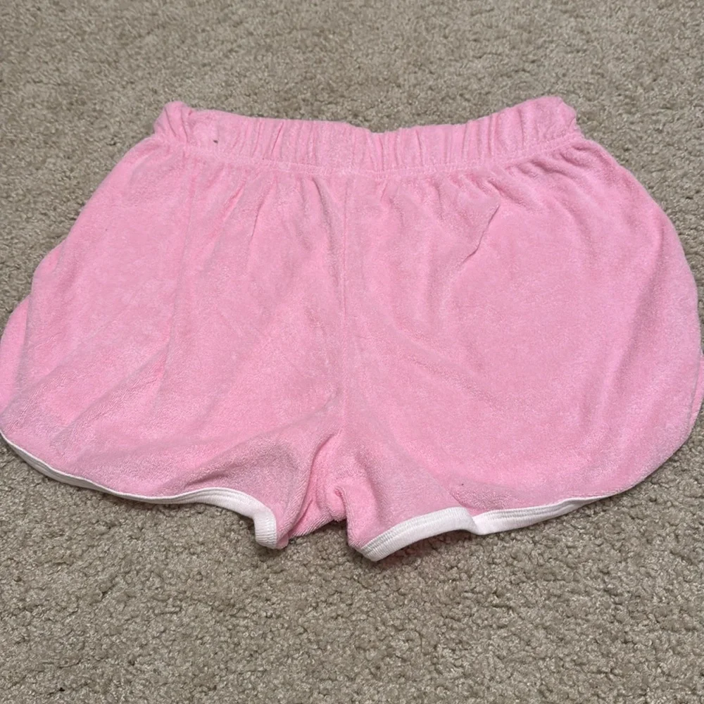 Pink Victorias Secret Varsity Beach Terry Shorts Sz M Preppy Beachy Sorority - Picture 6 of 6
